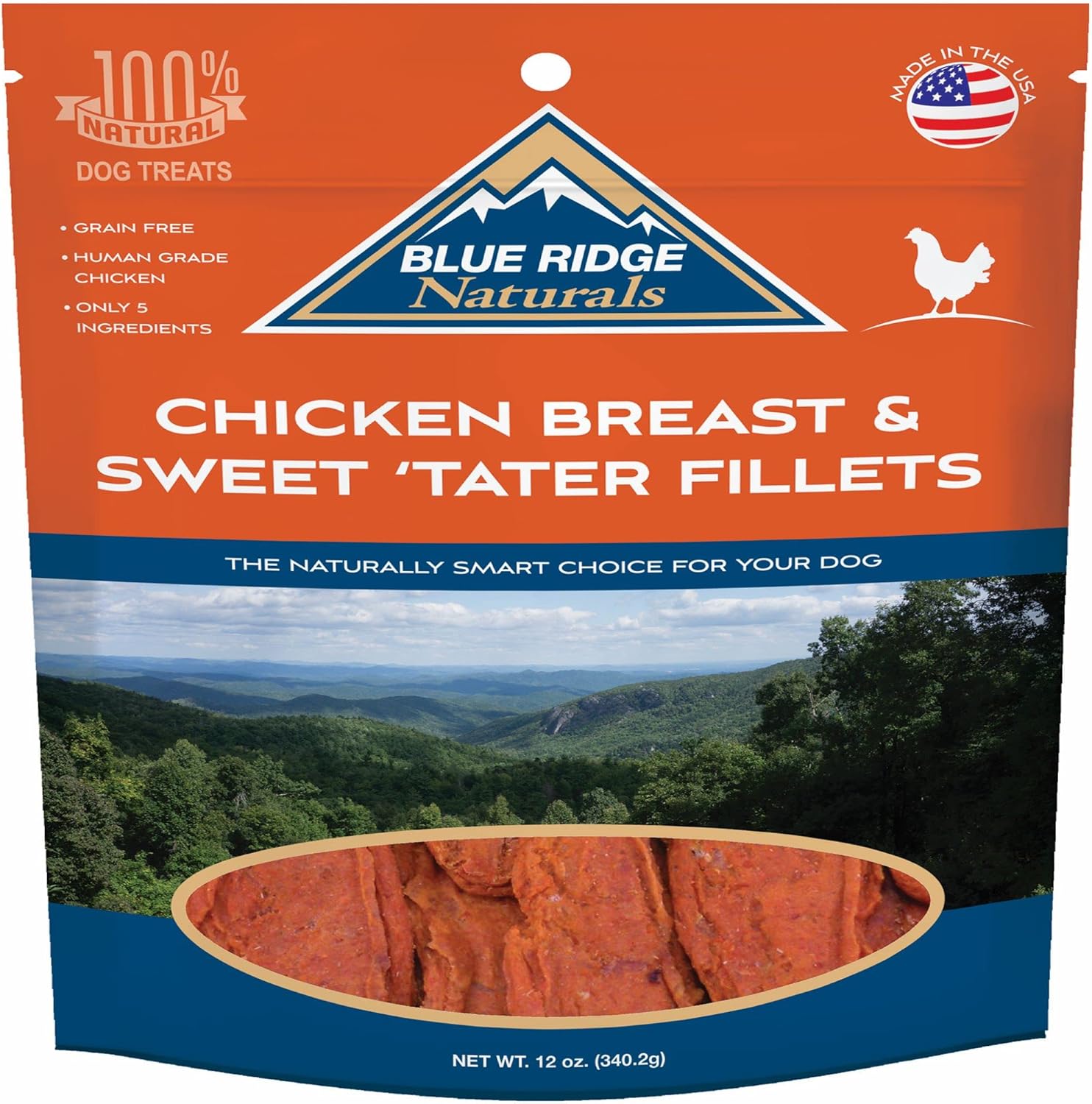 Blue Ridge Naturals Chicken Breast & Sweet Tater Fillets Dog Treats, 12 oz.