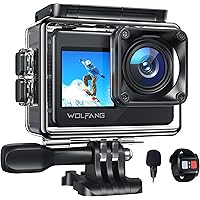 Action Camera 4K 30FPS GA120,WOLFANG Dual Color Screen Action Cam,20MP WIFI,Grandangolo 170°,Subacquea