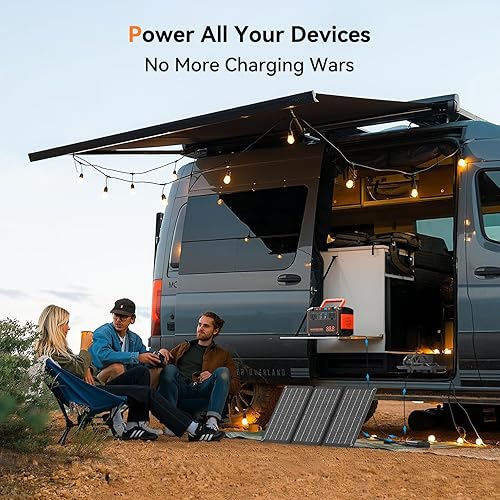 Miniatura 5 de MARBERO Estación de energía portátil de 88.8 Wh con panel solar de 30 W, 150 W de pico para camping, generador solar con salida de CA (2 x CA, 2 USB