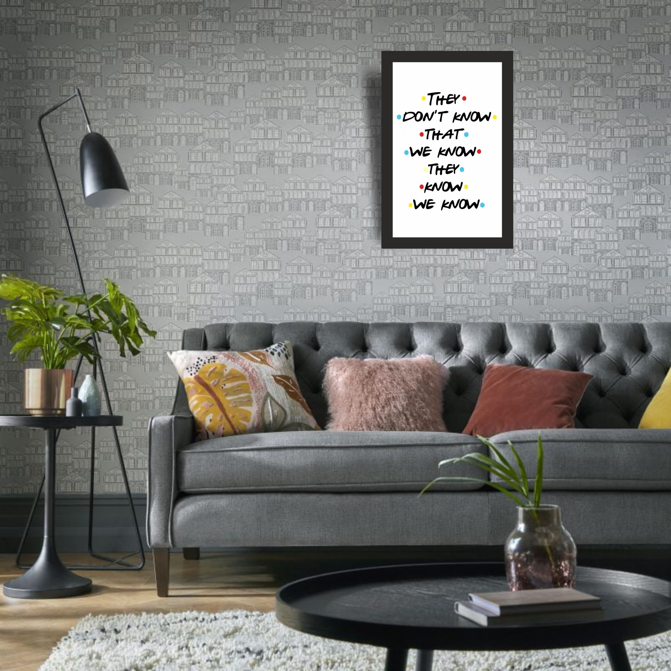Friends We Know Secret Quote Photo Frame A4 Black Wall Art