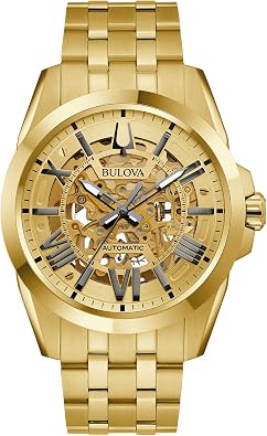 Bulova Mens Sutton Chronograph Automatic Gold-Tone Watch | 43mm | 97A162
