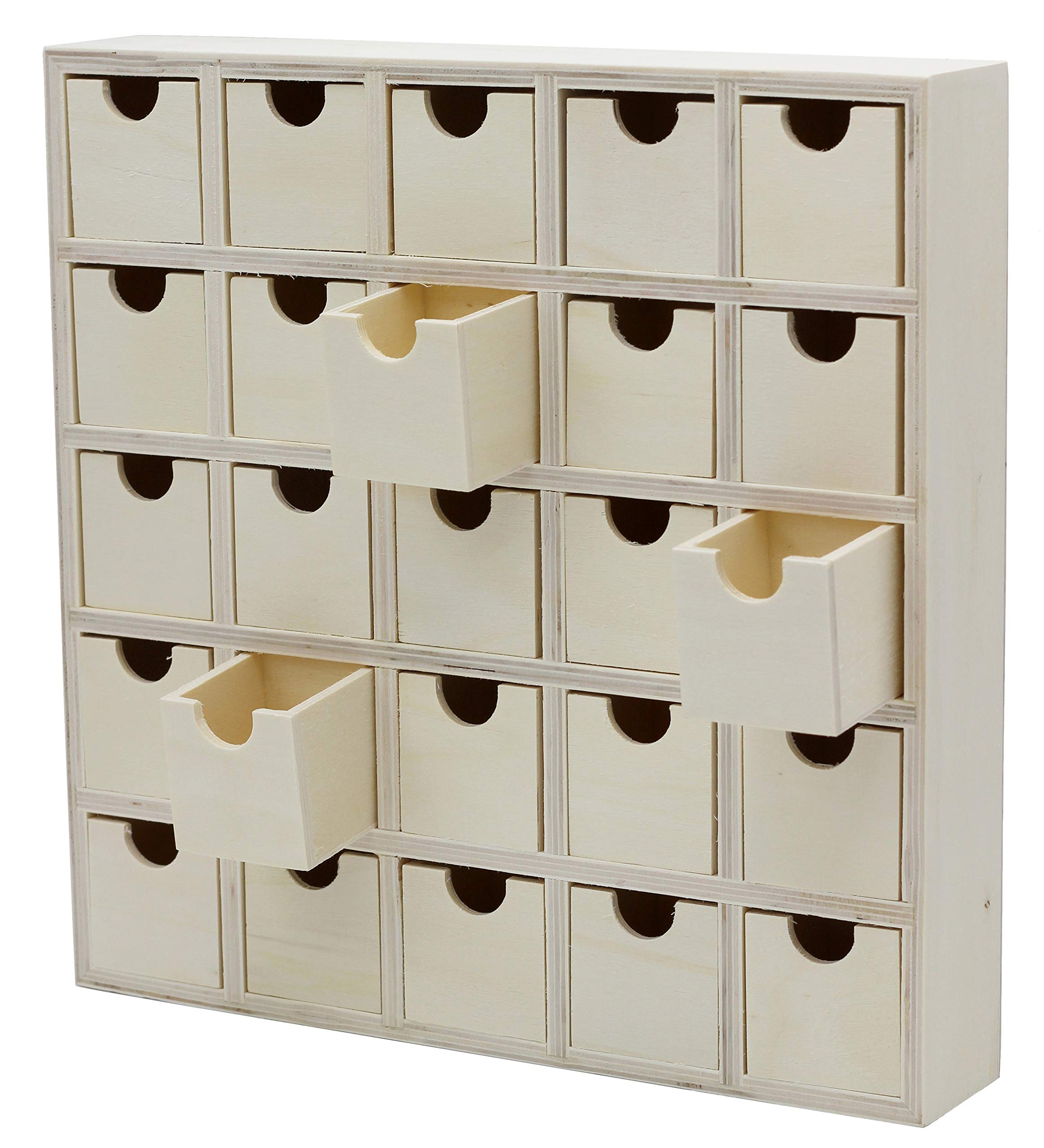 Amazon.com: Creative Hobbies 25 Drawer Wooden Advent Calendar, DIY  Unfinished Storage Box, Ready to Decorate, Pre Assembled, Storage Organizer  : Home & Kitchen