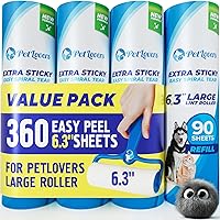Vista 7 de PetLovers Juego de Rodillos de Pelusa Extra Adhesivos de Gran Valor 600 Hojas para la Remoción de Pelo de Mascotas, Removedor de Pelusa para Perros