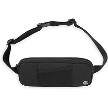 Gaiam Running Pack Accessories Storage Belt Bag for Women and Men - Adjustable Belt with Soft-Touch Fabric Pouch - Lightweight Run Belt for Exercise & Fitness, Leisure and Travel