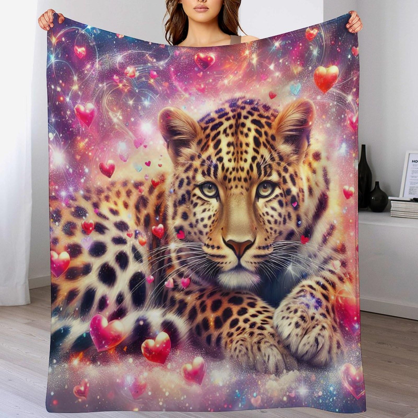 Couverture polaire légère motif animal léopard couvre-lit et linge de lit chaud