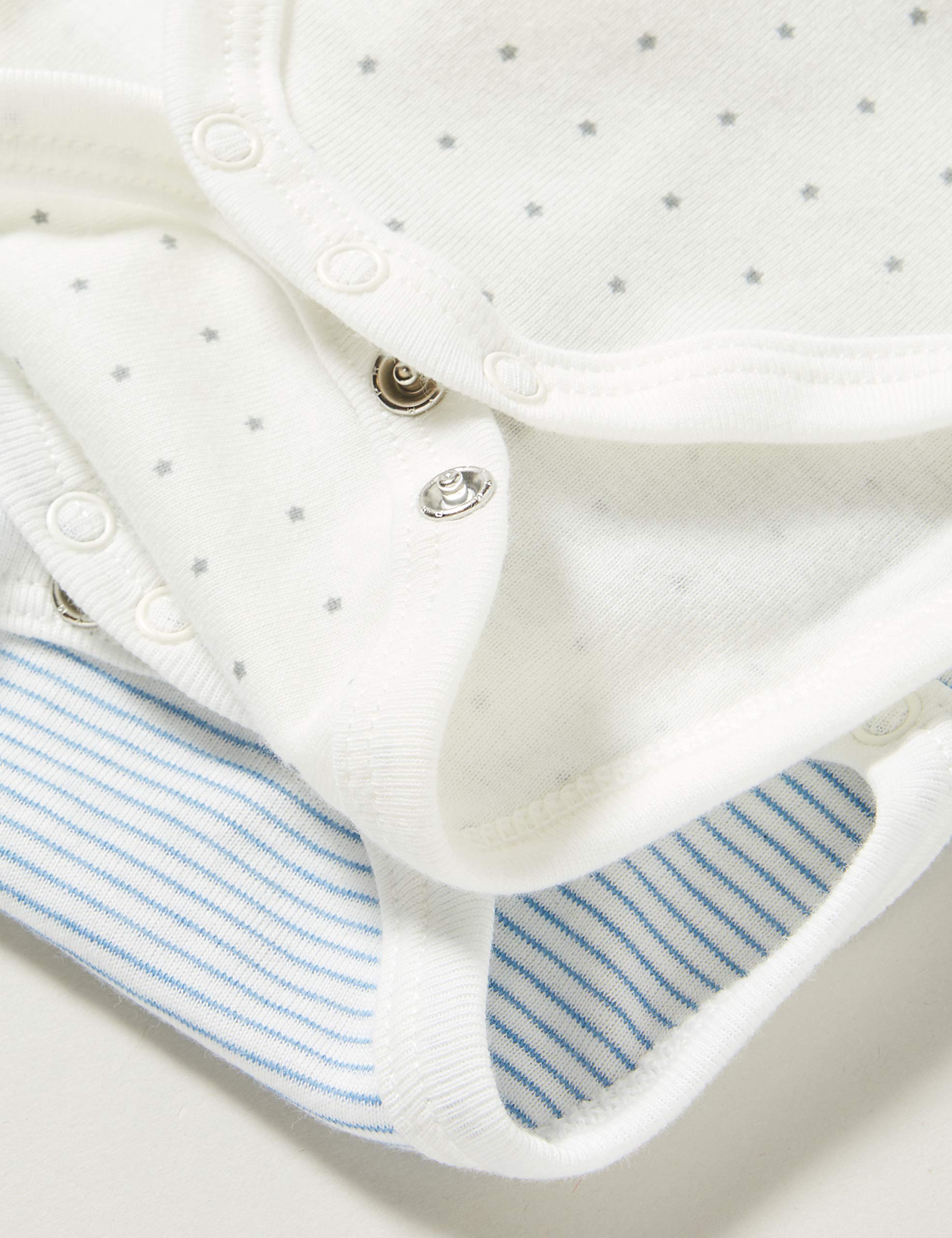 Petit Bateau Unisex Baby 5 Bodies Naiss Ml Variannai Baby- und Kleinkind-Unterwäscheset, Blau Weiß / / Grau Weiß, Geburt