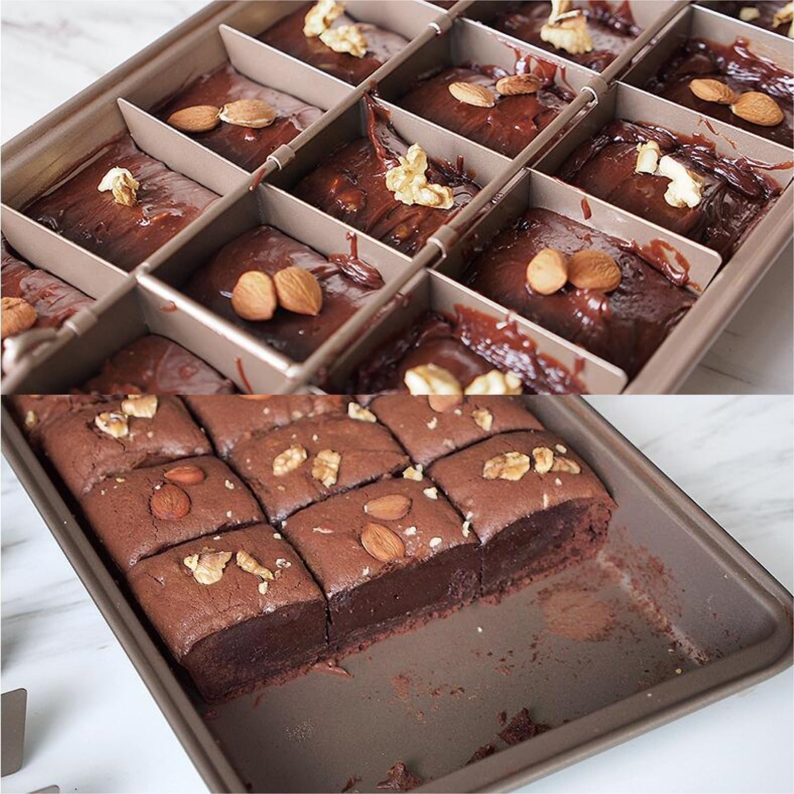 TOWINE Moule Gateau Brownie – Plaque à gâteau antiadhésive, Moule carré, poêle à Pain, Outil de Cuisson, Moule à Brownie Moules pour Cupcakes Chocolat Bonbons (Color : A, Size : F)