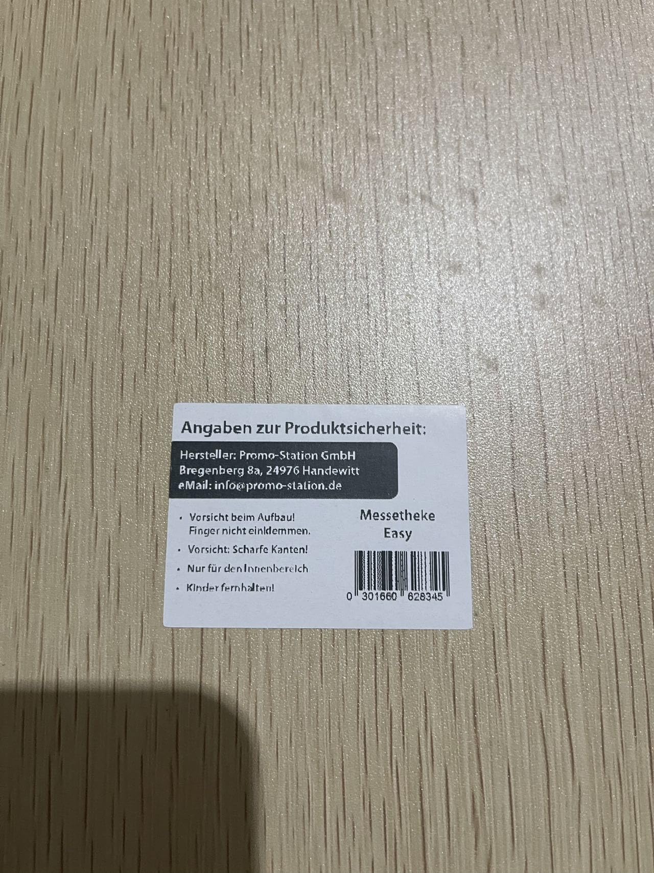 Promotion-Theke Easy, Messetheke ohne Druck, Messetresen, Theke, POS, Messestand, Werbetheke, Promostand in Ahornoptik, 92 x 80 x 40 cm, für Heimbüro