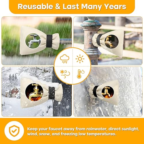 Miniatura 5 de Outdoor Faucet Covers for Winter Freeze Protection Waterproof Spigot Cover Winter Insulated Reusable Hose Bibs Covers for Winter Outside Faucet