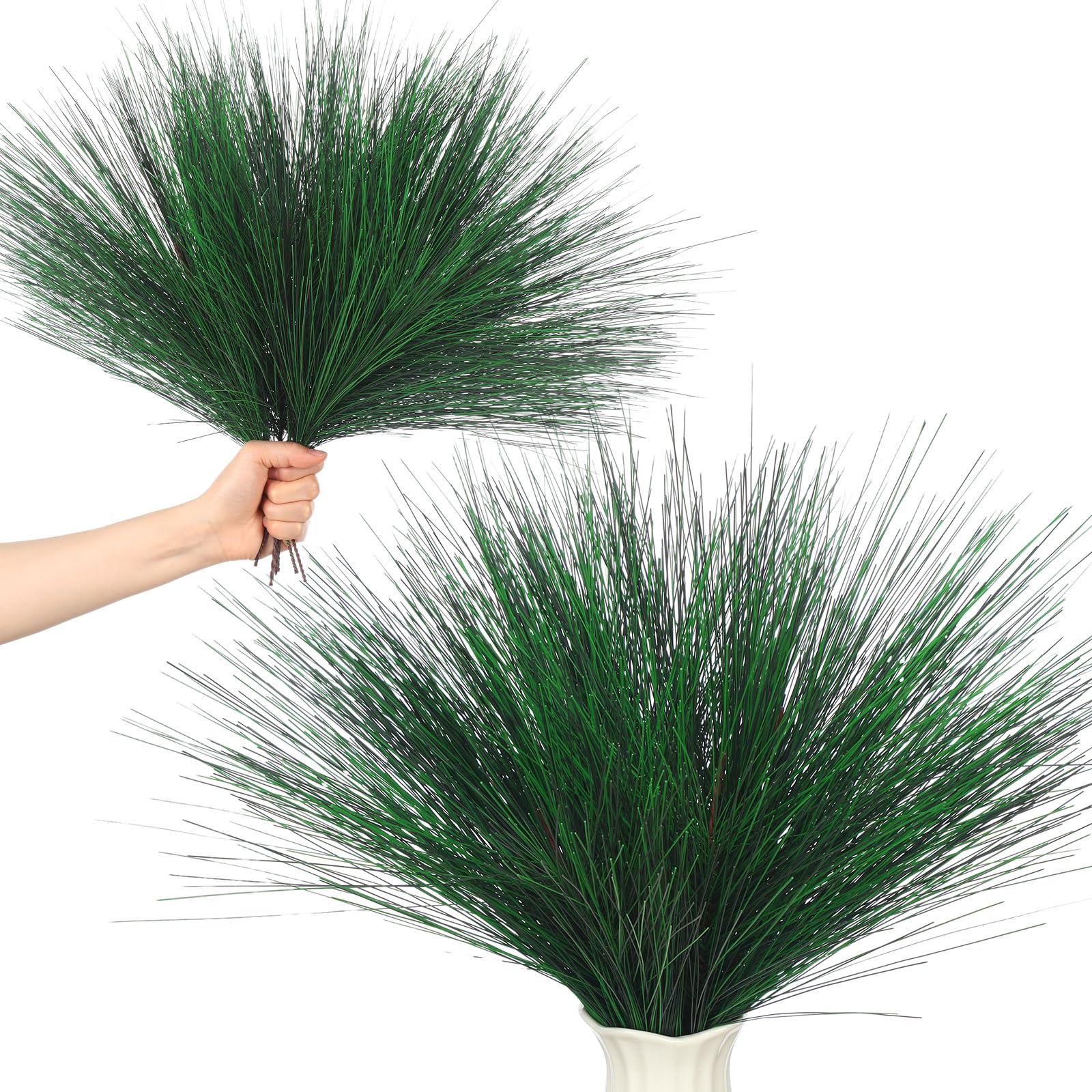 Norme Lot de 12 grandes aiguilles de pin artificielles vertes de 45 cm pour décoration de Noël, guirlande de Noël, couronne, arrangements floraux, décoration de vacances