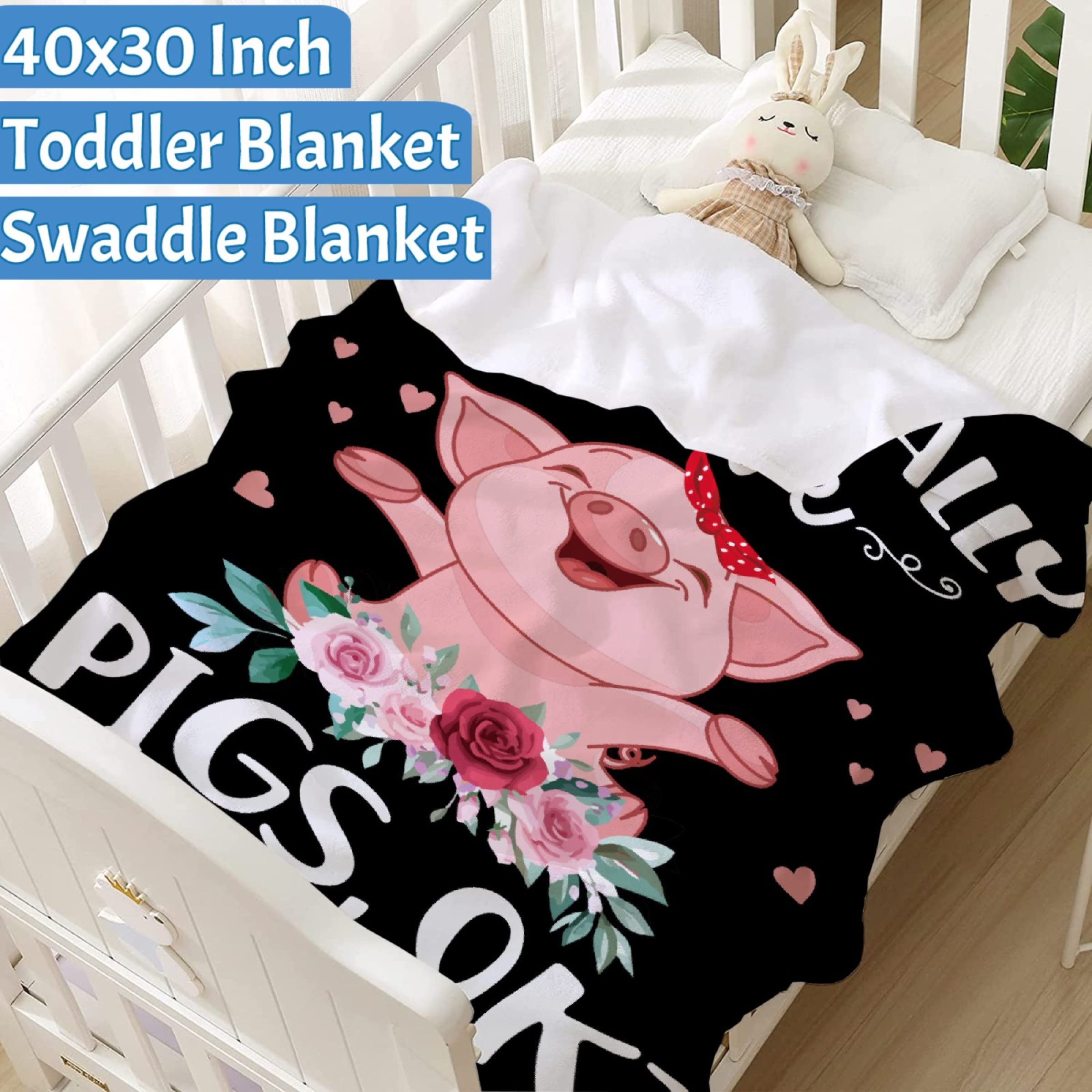 Ottoy I Just Really Like Pigs Super Soft Micro Fleece Blankets Quilt Plush Lightweight Dual-Sided Decorative Couch, Sofa, Travel, Lap, Bed Throw Blanket,120