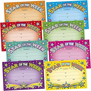 48 Star Of The Week Award Motivational Childrens Pupils School Praise Reward Certificates Megamix A5 Brainwaves Primary Teaching Services