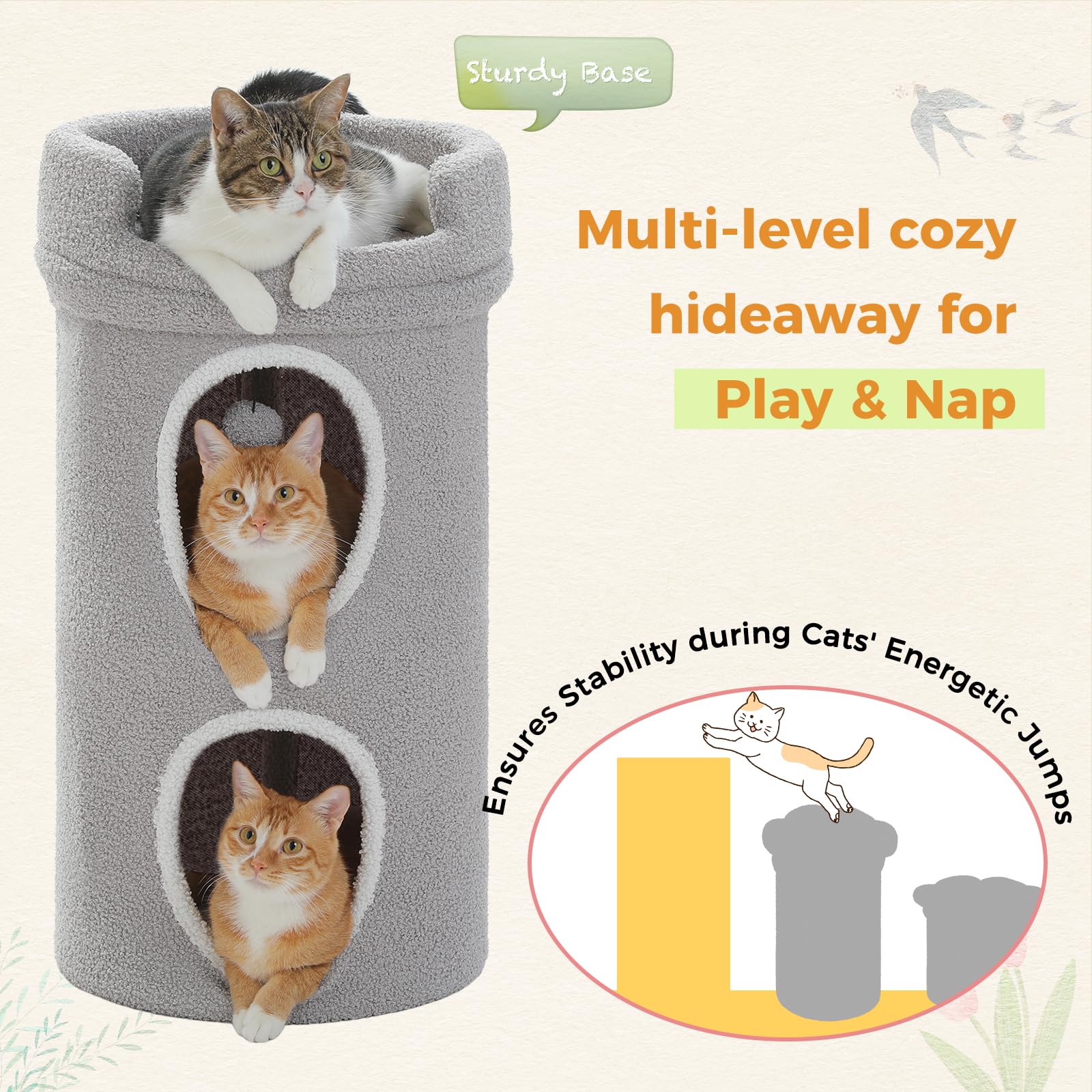 Amazon | PAWZ Road 猫 ハウス ペットハウス 猫ベッド 屋根付き