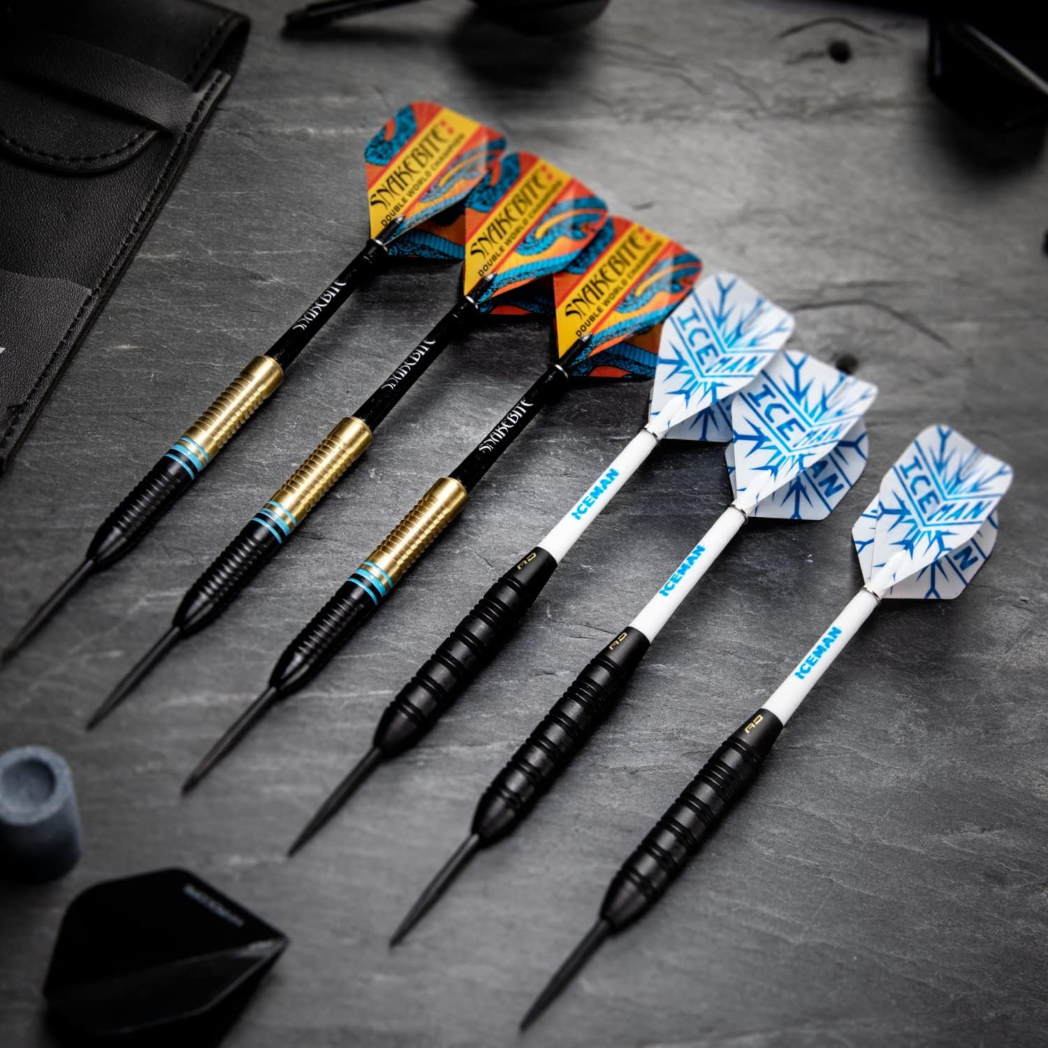 RED DRAGON Brass Darts Set with Flights and Shafs (Stems) - Includes 2 Sets of Darts, Shafts, Flights and 2 Dart Cases