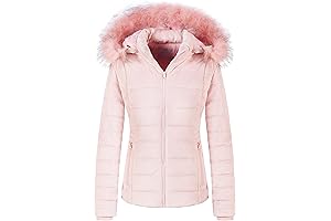 Women's Casual Short Winter Pink Parka
