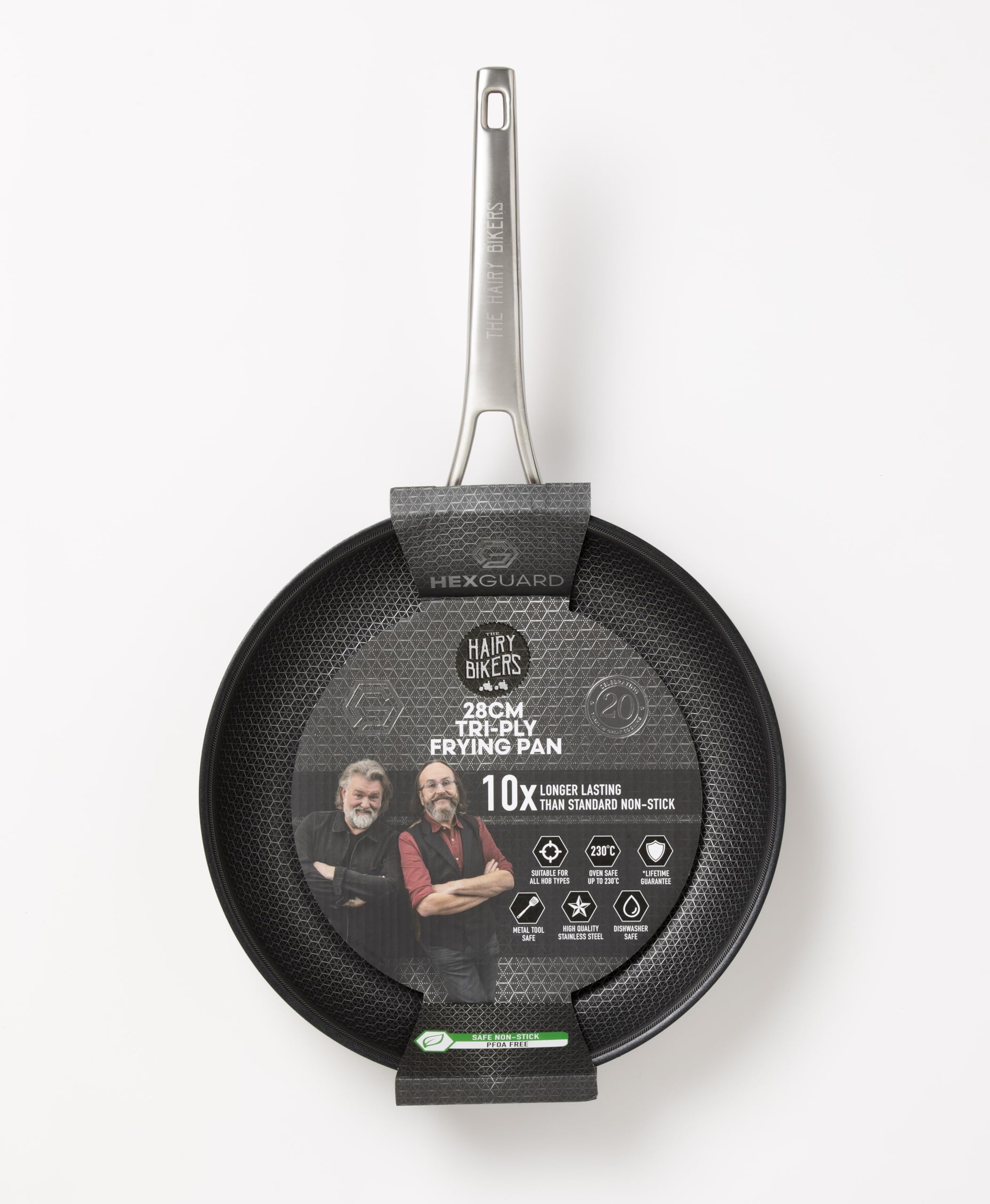 Hairy Bikers HexGuard, 28CM Frying pan, Nonstick, Oven Safe, Metal