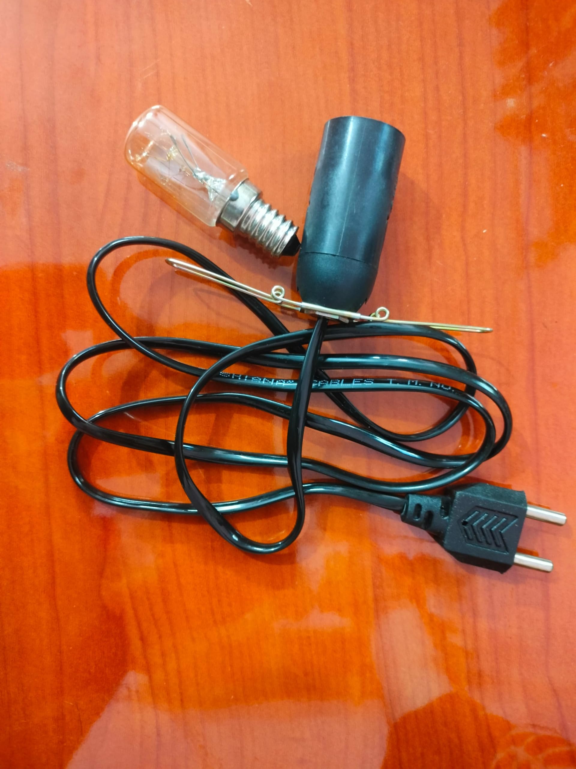 Himalayan Salt Lamp Replacement Cord Set, 15W E14 Bulb with Holder, Black Power Cable-image-10