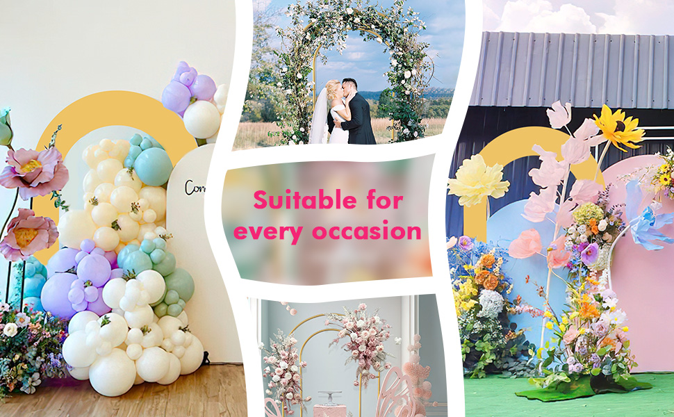 Open Arch Backdrop Stand,Double Arch Frame U Shaped Wedding Arches for Wedding Ceremony Birthday Party Bridal Baby Shower Photo Booth Garden Floral Balloon Arch Decoration
