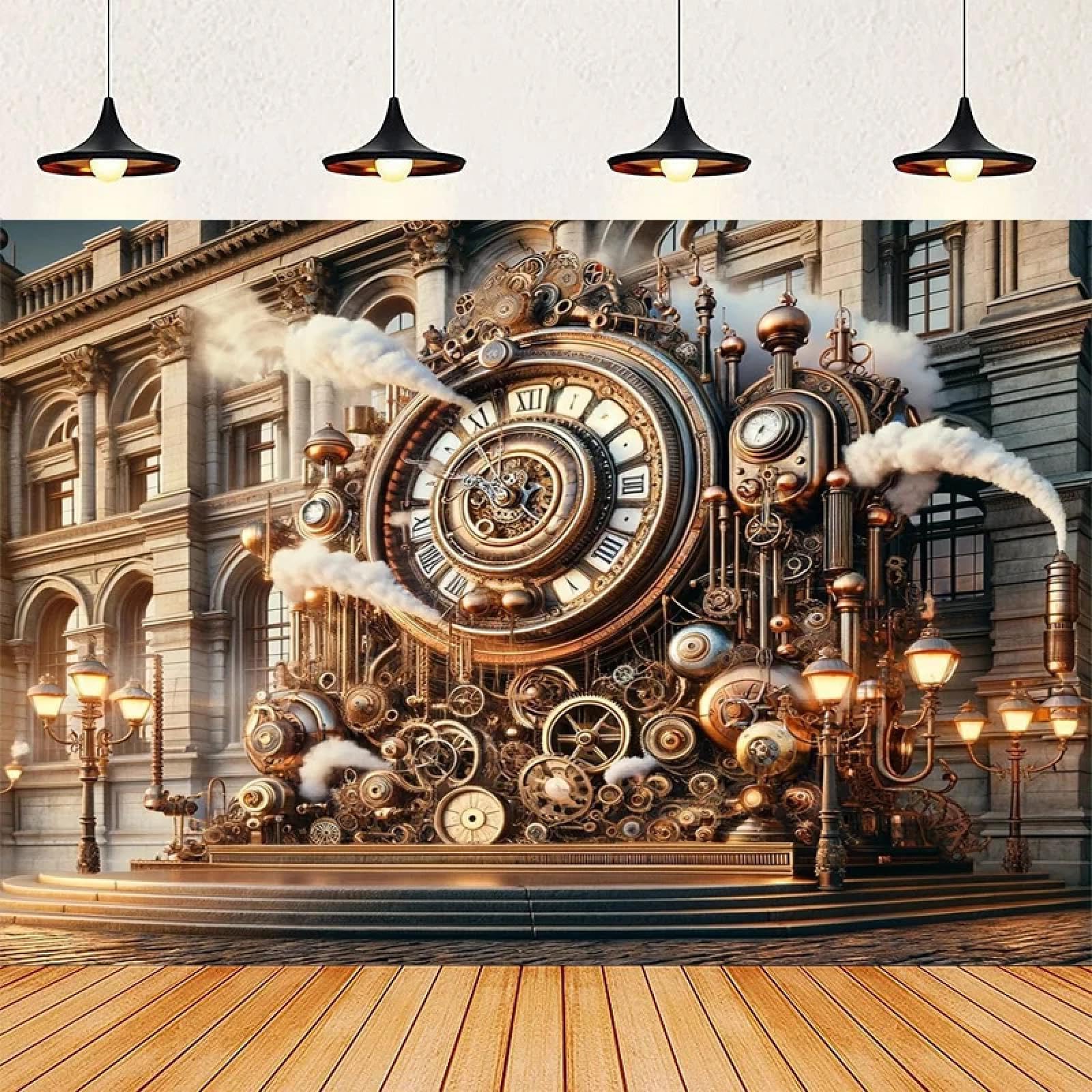 Fotografie Retro Alt Metall Kompass Ausrüstung Industrie Hintergrund Wand Rostig Dampfmaschine Nostalgie Party Dekor Poster