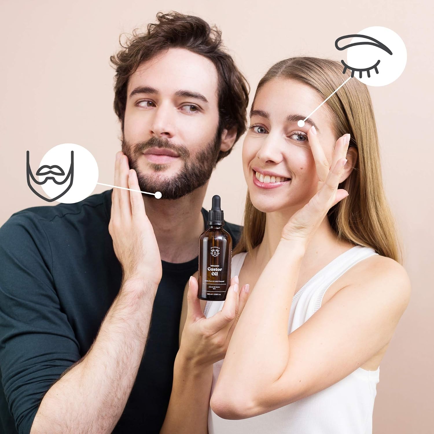 Bionoble Skincare Set 3x50ml - Organic Castor Oil, Argan Oil and Jojoba Oil - Face, Body and Hair Care - Birthday Gifts for Women - Image 4