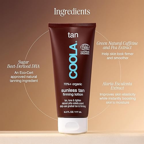 Miniatura 4 de COOLA Loción reafirmante corporal autobronceadora orgánica sin sol, probada por dermatólogos, cuidado de la piel antienvejecimiento, vegano y sin