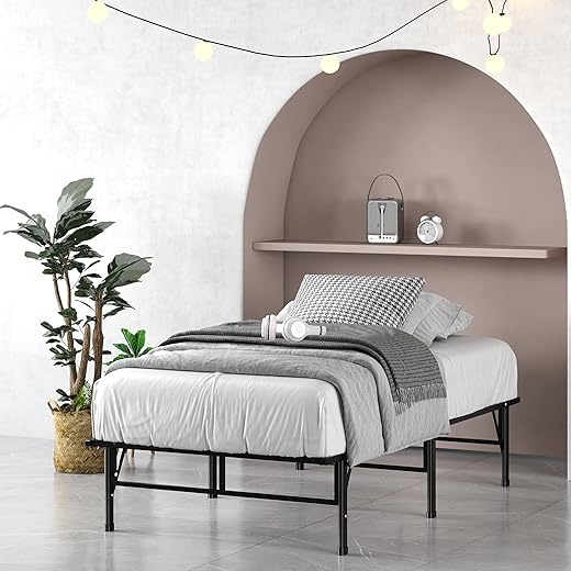 ZINUS SmartBase Compack Mattress Foundation, 14 Inch Metal Bed Frame, No Box Spring Needed, Sturdy Steel Slat Support, Twin XL