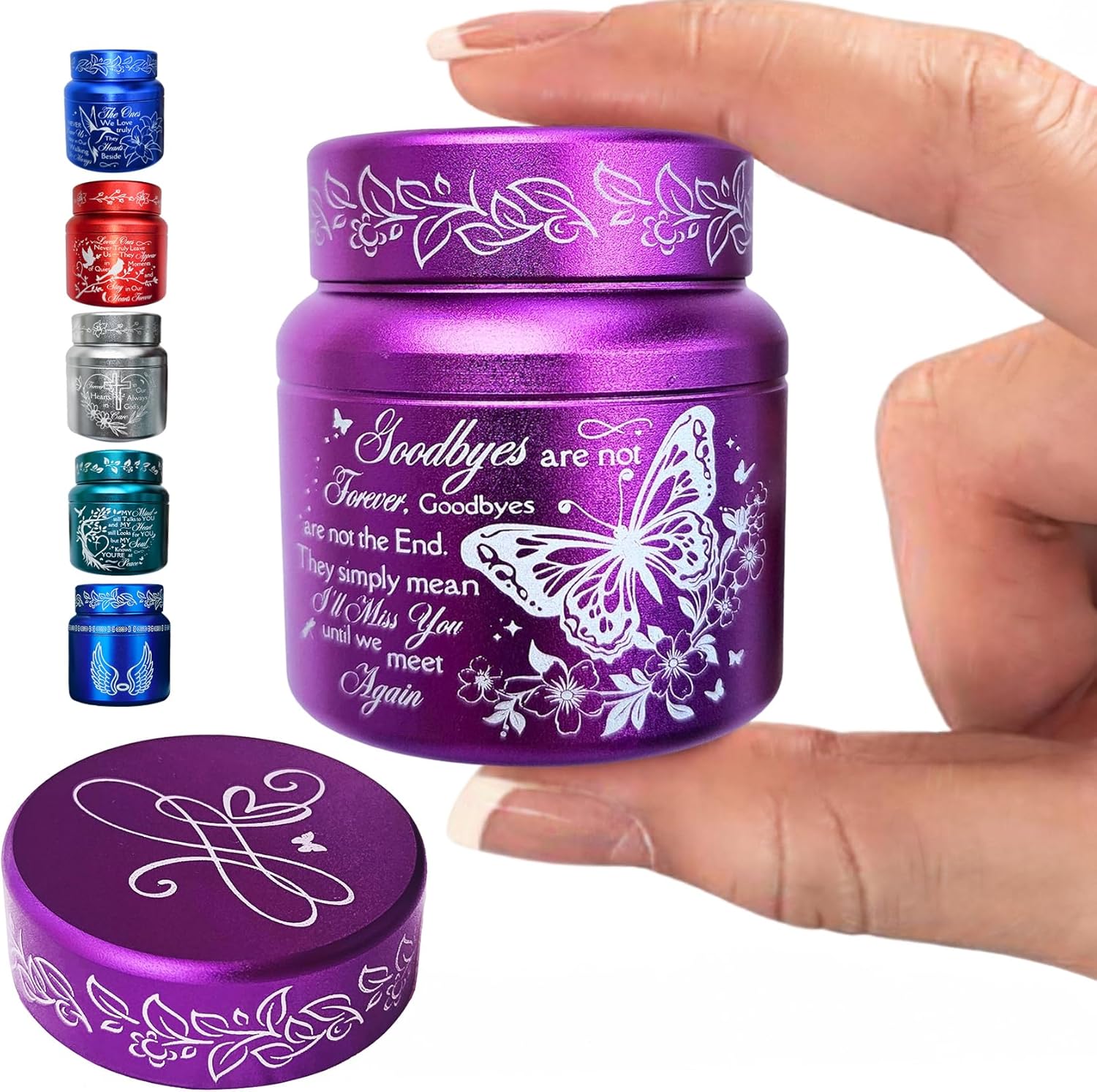 Purple Urns for Human Ashes – Mini Purple Urn – Butterfly Urns for Human Ashes – Small Urn for Ashes for Women – Baby Urns for Ashes Girl