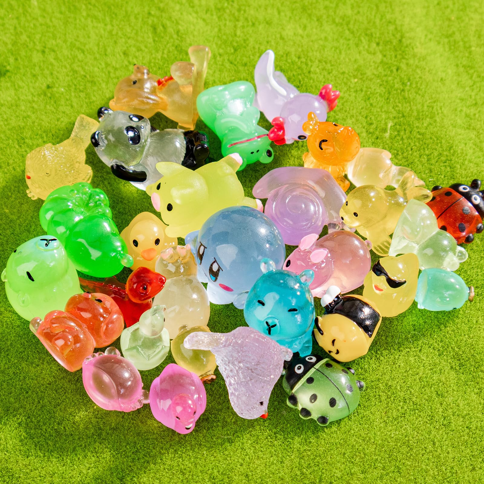 200 Mini Canards Lumineux En Résine Glow In The Dark - Canards Miniatures Pour Aquarium, Maison De Poupée, Bricolage Et Décoration De Pots (8 Couleurs)