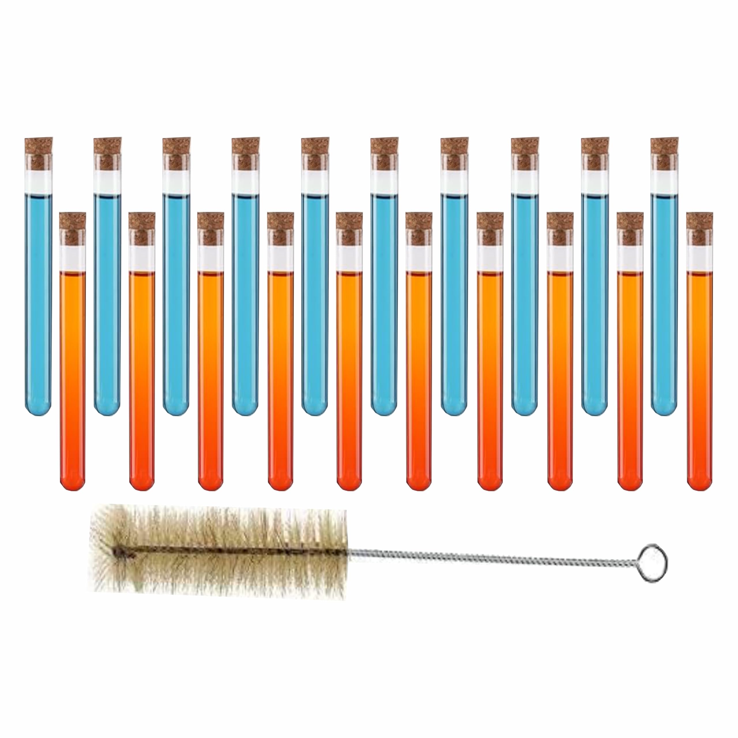 VVS Borosilicate Glass Test Tube with Wooden Cork Stoppers and Brush - Set of 41 (20 test tube, 20 cork and 1 Brush) (18x150) For Lab Laboratory, School, College And Professional use (B0D1N838TK) Amazon Price History, Amazon Price Tracker