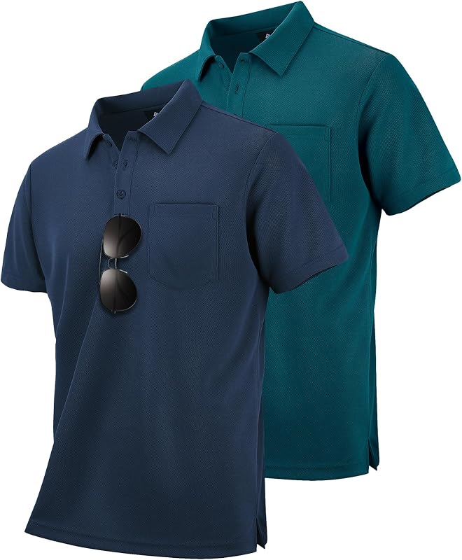 SwissWell Lote de 2 Polo Hombre Manga Corta Transpirable Golf Polos Camisa para Hombre