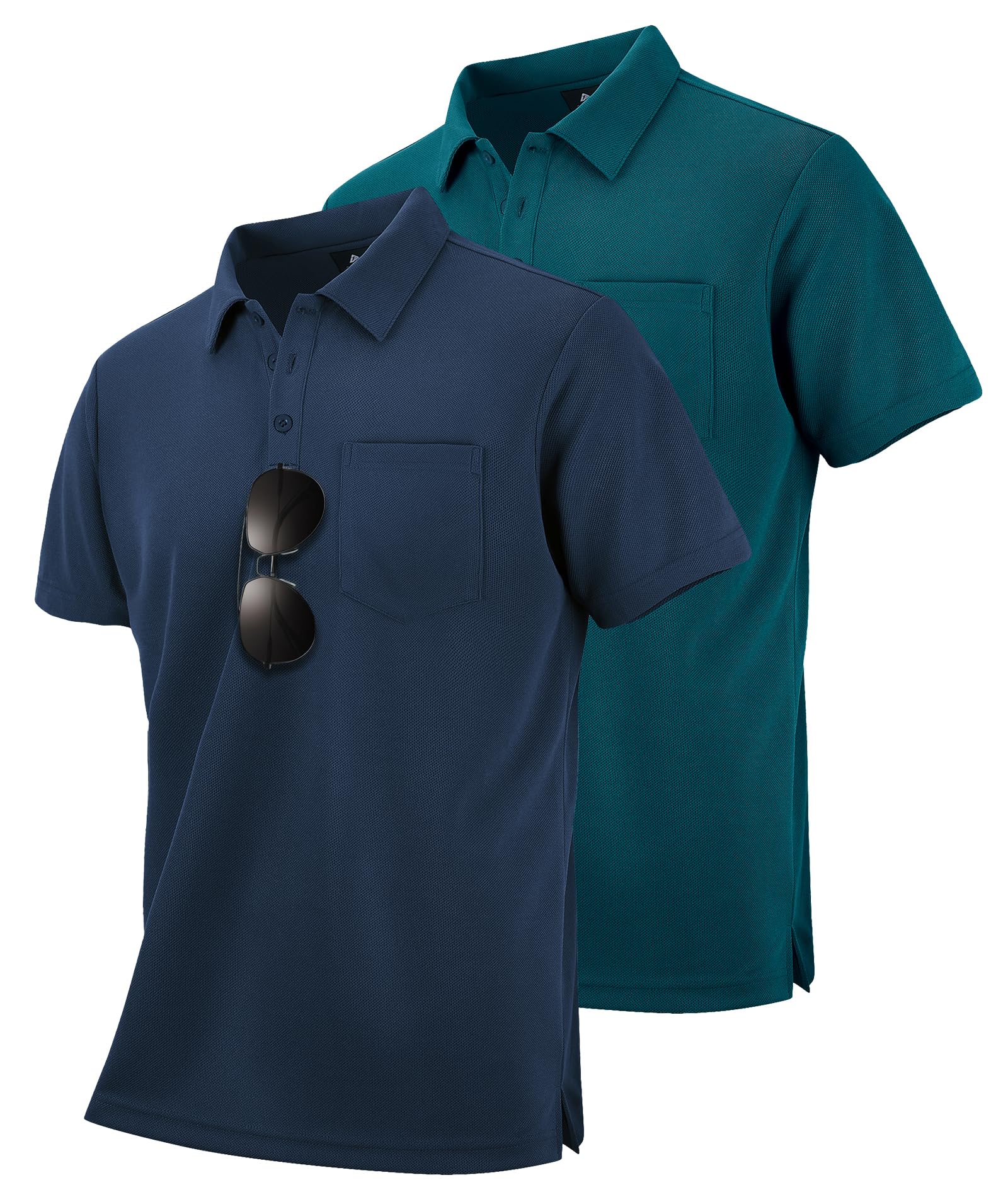 SwissWell 2er Pack Poloshirt Herren Kurzarm Golf Polo Shirt Männer T-Shirt Atmungsaktiv Polohemd
