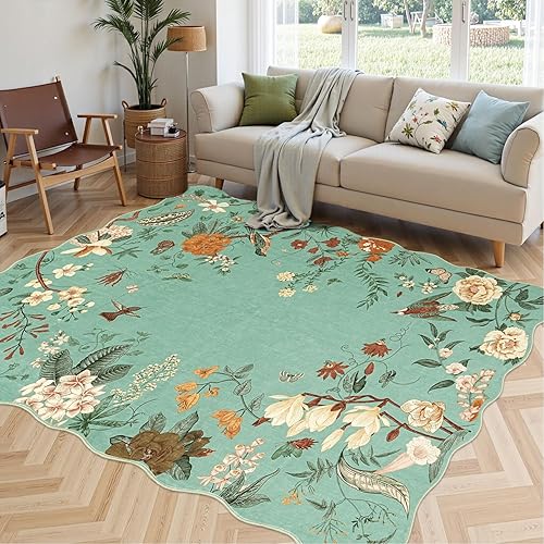 Miniatura 72 de Rugflix Alfombras de área de 8 x 10 pies para sala de estar, alfombra grande lavable, resistente a las manchas, pelo bajo, alfombra oscura moderna