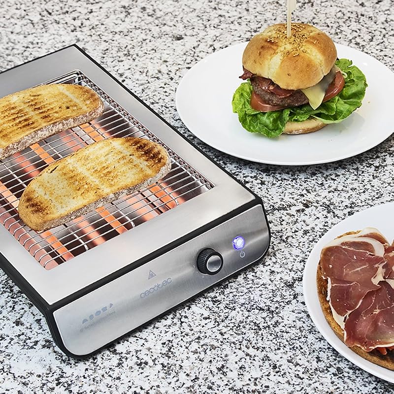 Cecotec Flach-Toaster Horizontal Turbo Easy Toast Inox 900W rozsdamentes kenyérpirító
