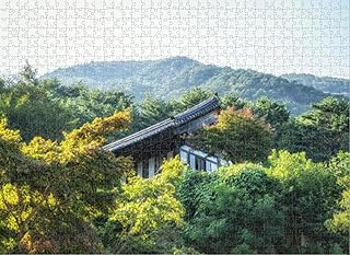 500 Pieces Valley Temple Wooden Jigsaw Puzzles Easter St. Patrick's Valentine's Day Gift for Family Friends Challenging Games