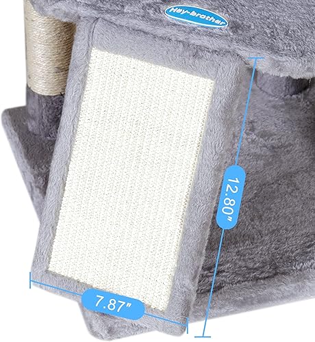 Miniatura 5 de Hey-brother MPJ032-SW - Árbol para gatos de tamaño XL, torre para gatos de 67.7 pulgadas con 3 cuevas, 3 perchas acogedoras, postes rascadores,