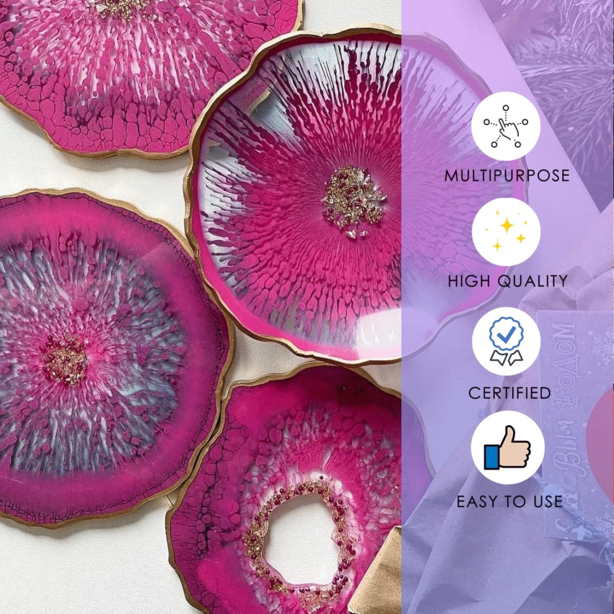Resin Pro® RESINA EPOSSIDICA ICRYSTAL – 0,75 Kg: Ideale per la creazione di gioielli, River Table e Creazioni Artistiche - Certificata Atossica - Assistenza Tecnica in Italiano – 100% Made in Italy