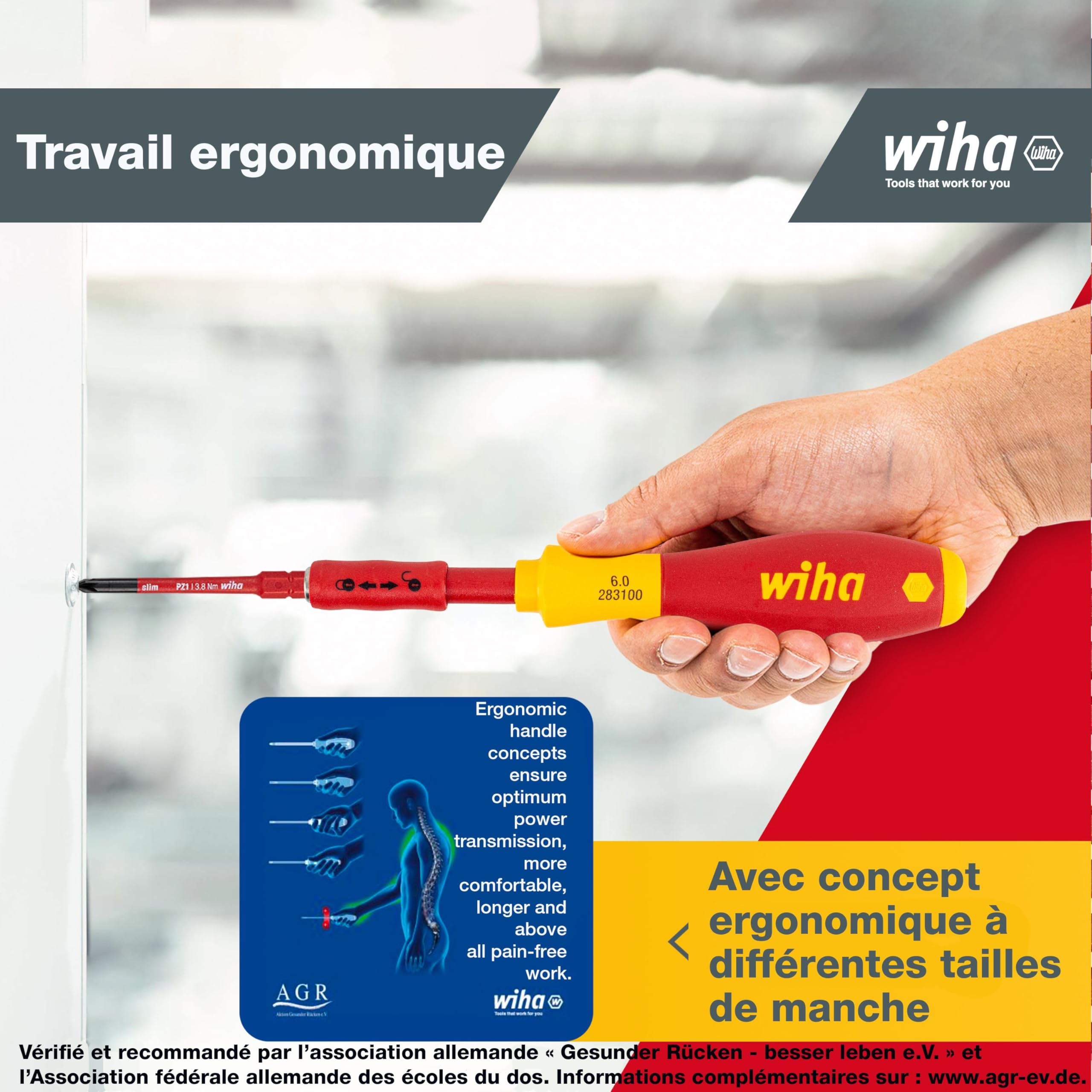 Wiha Jeu de tournevis et d'embouts slimVario isolés (41231) lot de 19 pcs avec trousse pliable | Fente ou plat cruciforme PH PlusMinus TORX six pans | (41231) Screwdriver handle I VDE stubby I VDE bits for electricians I slotted/Phillips/PlusMinus/TORX/he