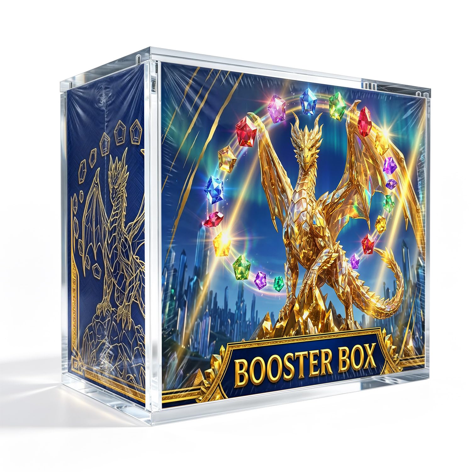 Tolesum Custodia in Acrilico Magnetica Compatibile con Poke mon Booster Box, Vetrina Trasparente 5mm con Protezione UV, Contenitore Antipolvere per Box Carte Poke mon (Formato Standard)