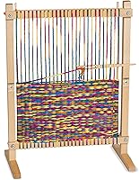 Melissa & Doug Extra-Large Wooden Multi-Craft Weaving Loom for Kids - 22.75x16.5in Adjustable Frame, Yarn & Projects Included