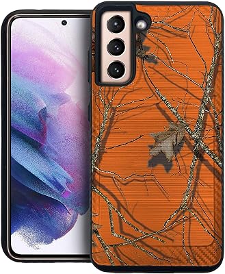Cases on Deck Orange Case Compatible with [Samsung Galaxy S21 / S21 5G (2021)] [Brushed Armor] Case with Double Layer Protection and Design (Orange Hunters Camo)