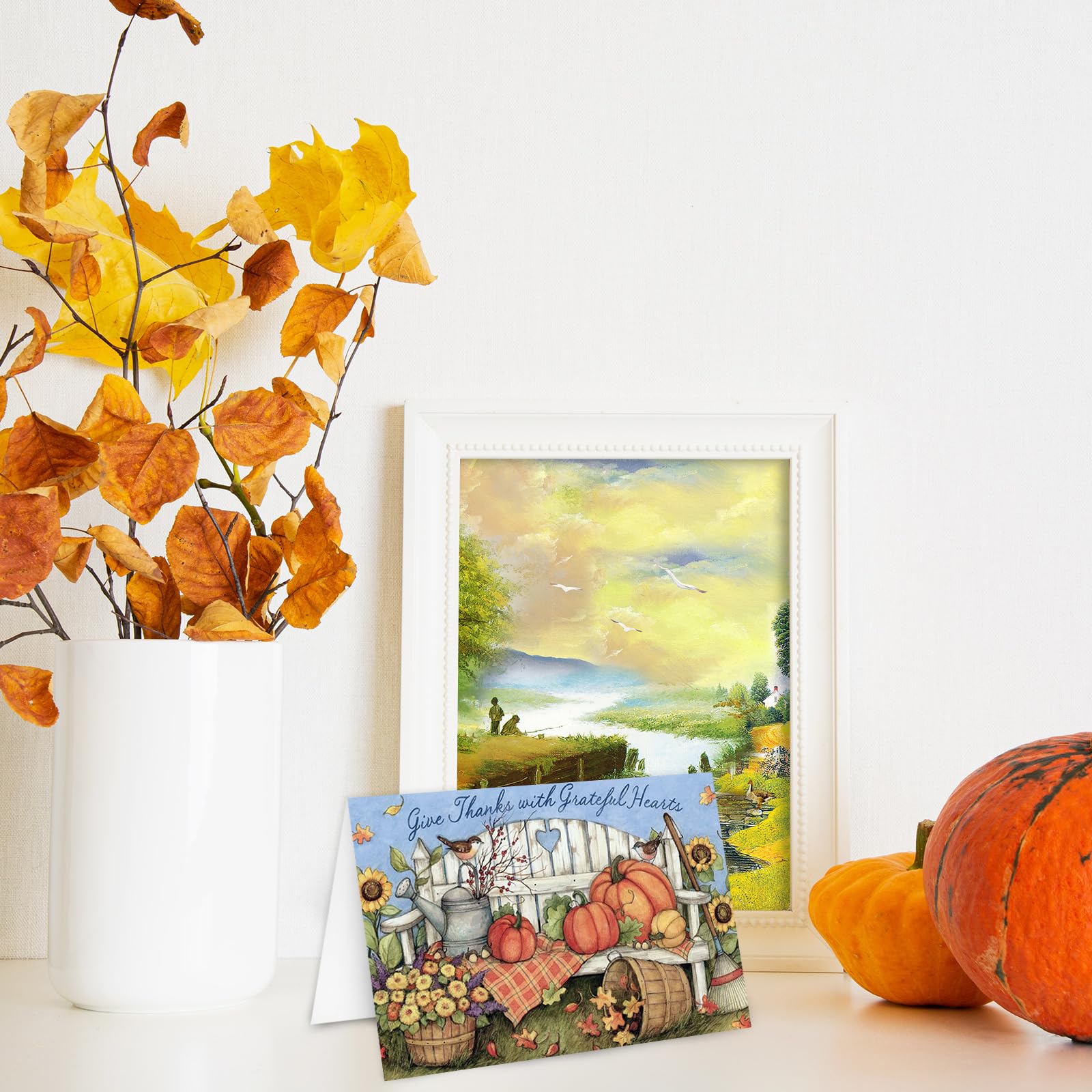 AnyDesign Fall Farmhouse Greeting Cards Set, 36 Packs with Envelopes and Stickers, Rustic Autumn Design, 4 x 6 Inch Cards, Suitable for All Occasions - Image 5