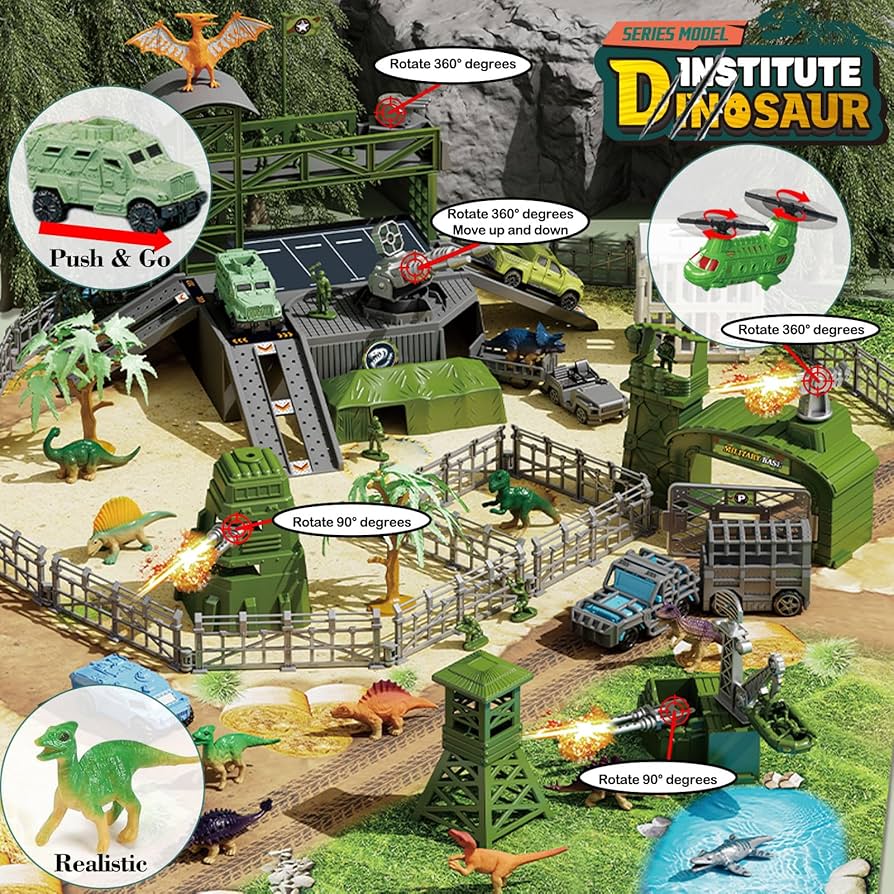 Amazon.co.jp: Frontoytall 軍用基地おもちゃセット 乗り物と