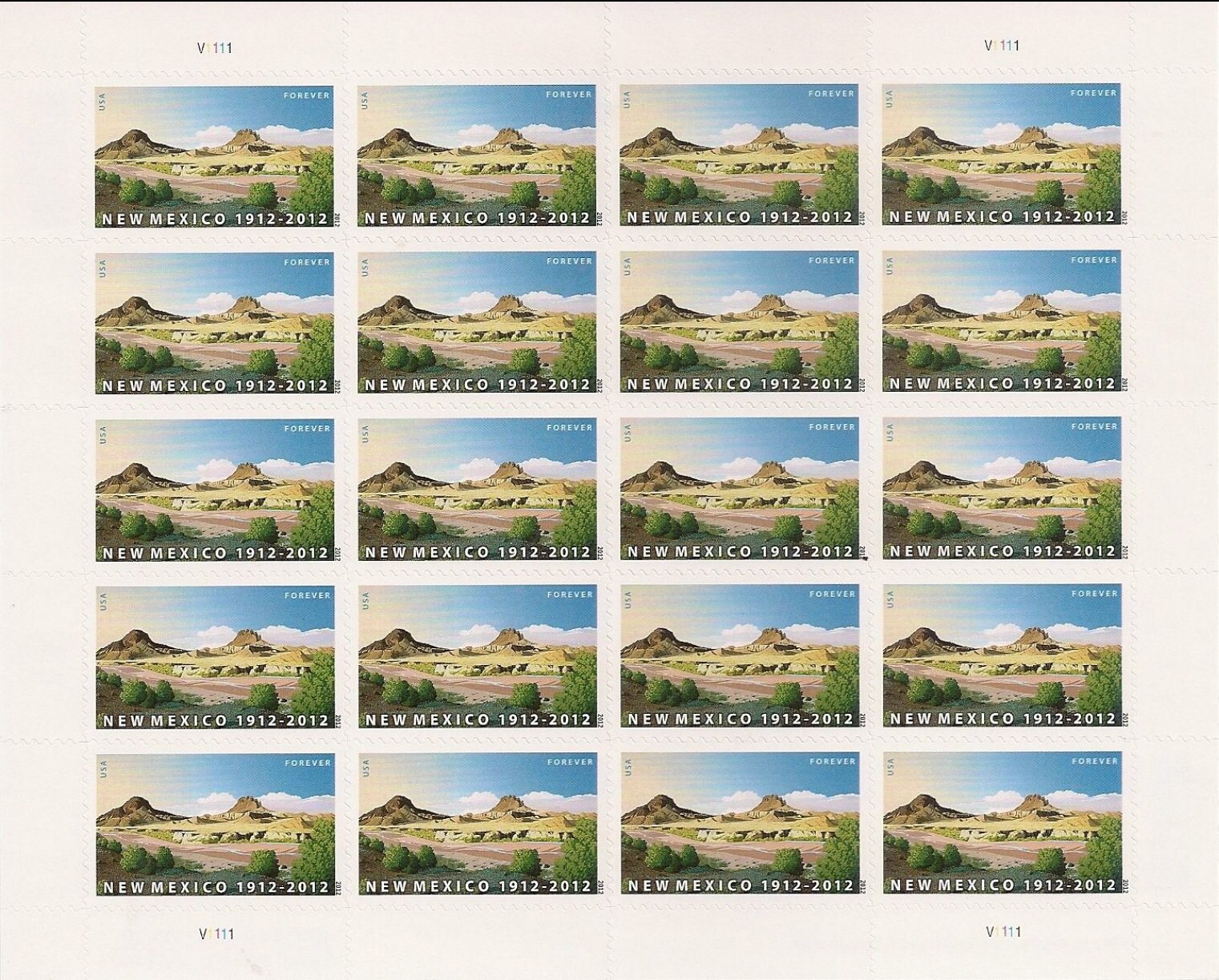 New Mexico Statehood Sheet of 20 Forever Stamps Scott 4591