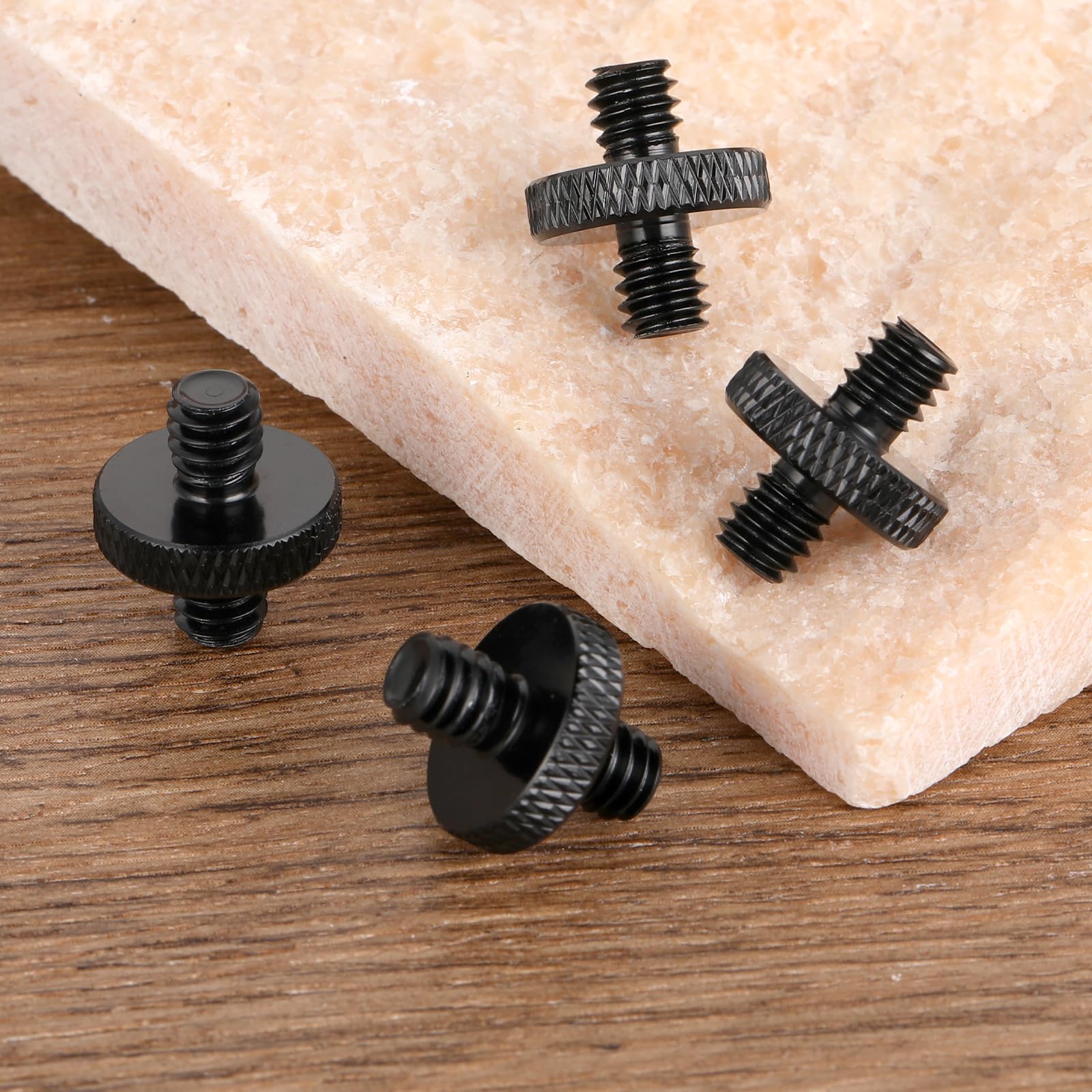 Lot De 6 Adaptateurs Filetés 1/4" Mâle à Mâle - Pour Trépied, Cage Caméra, Support - Alliage Aluminium Moleté