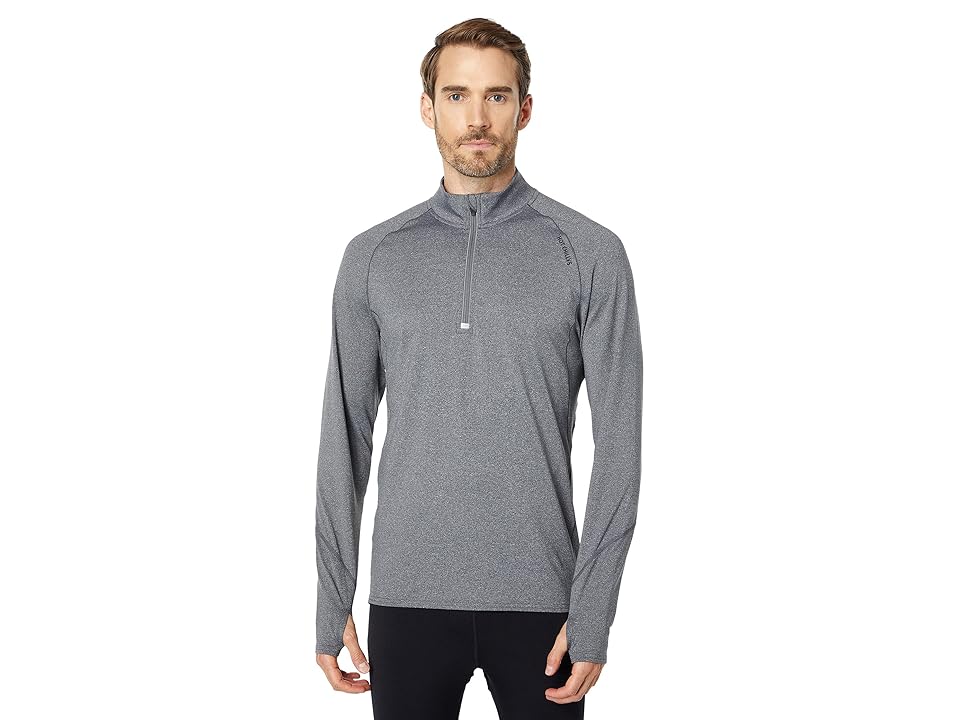 Hot Chillys Micro-Elite Chamois Zone Zip-T (Granite/Granite) Men's Clothing INTERNATIONAL SHIPPING