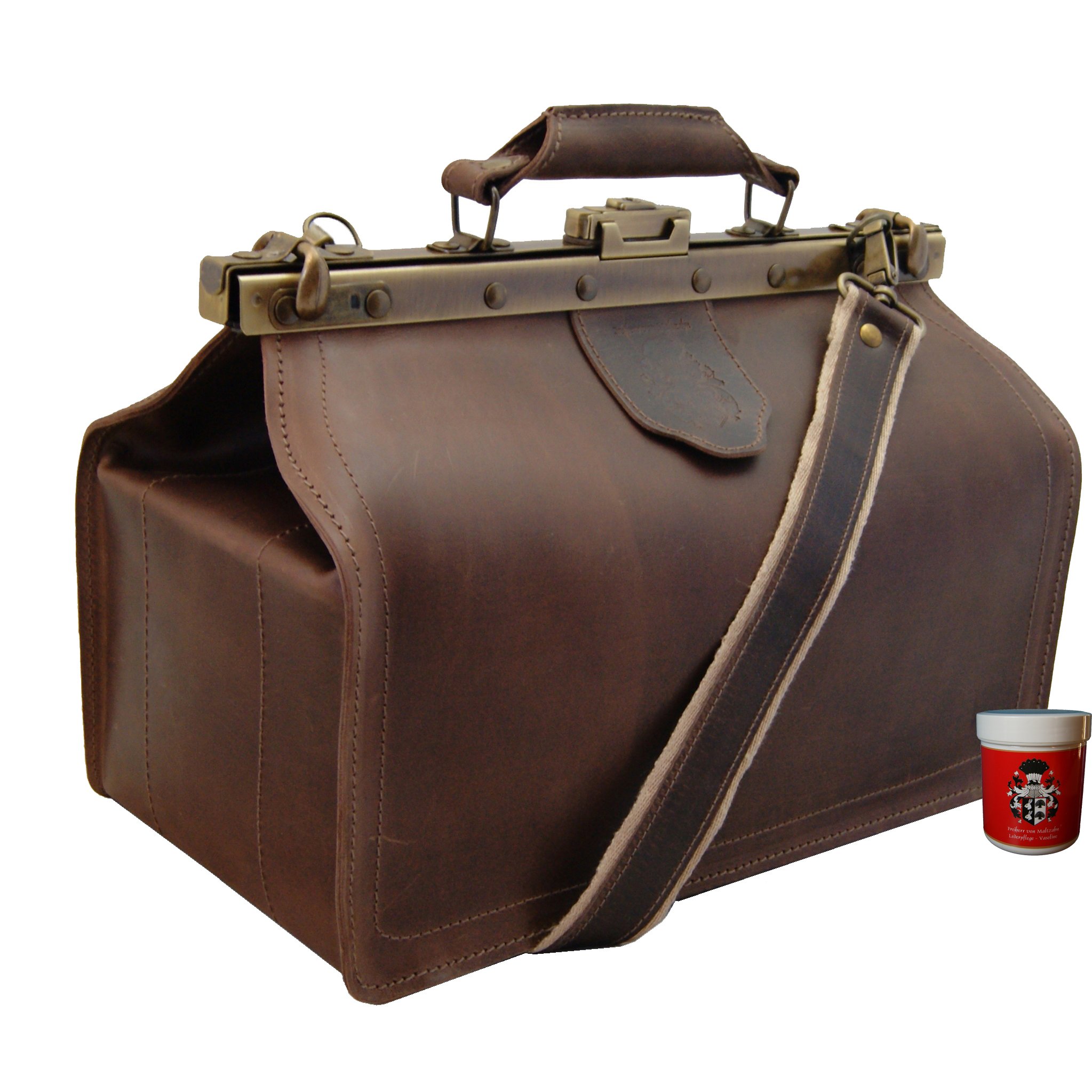 Baron of Maltzahn Men's crossbody bag - Shoulder bag HIPPOCRATES brown leather - Made in Germany