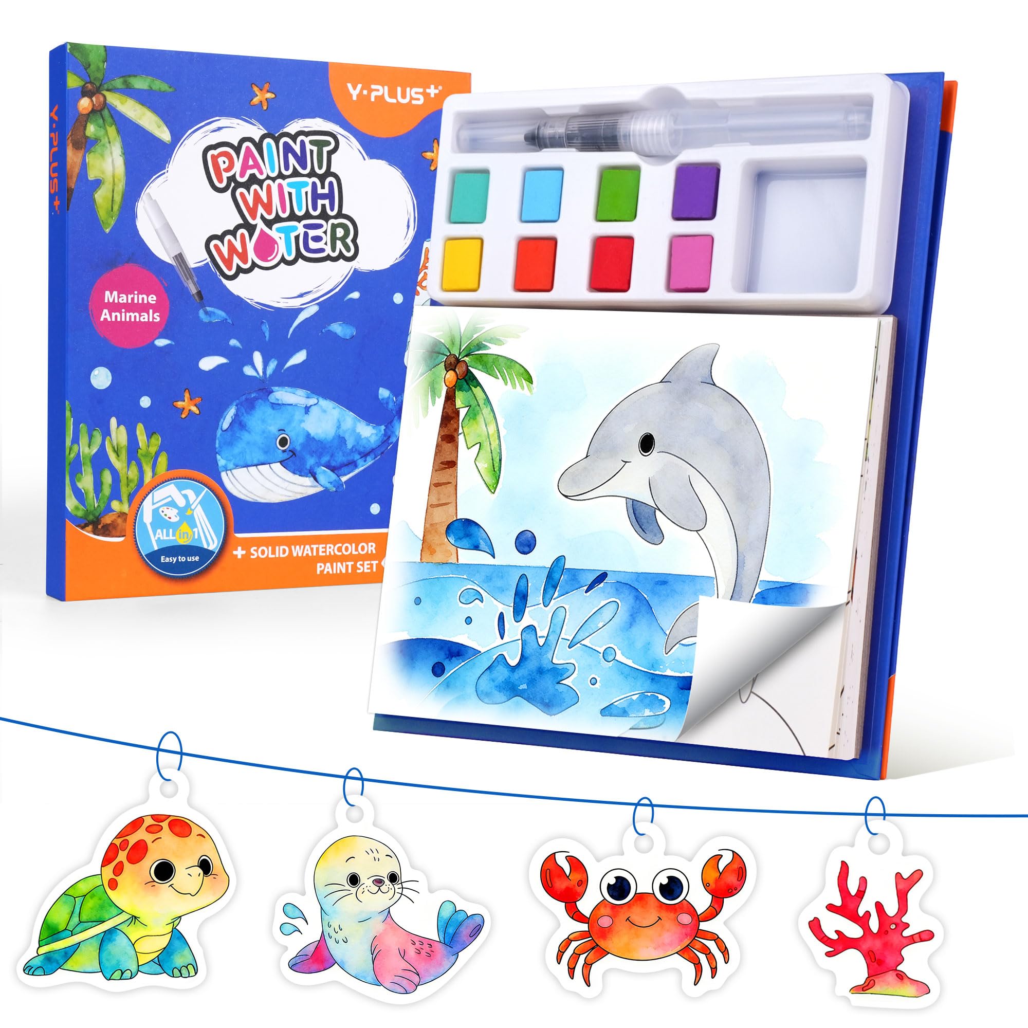 YPLUS Libro de Pintura con Agua para Niños 3-6 Años - Libro de Colorear con 8 Colores y Efecto Mágico - Libro de Manualidades con Pincel de Agua, Bricolaje desde 4 Años（Tema Animales） — view 11