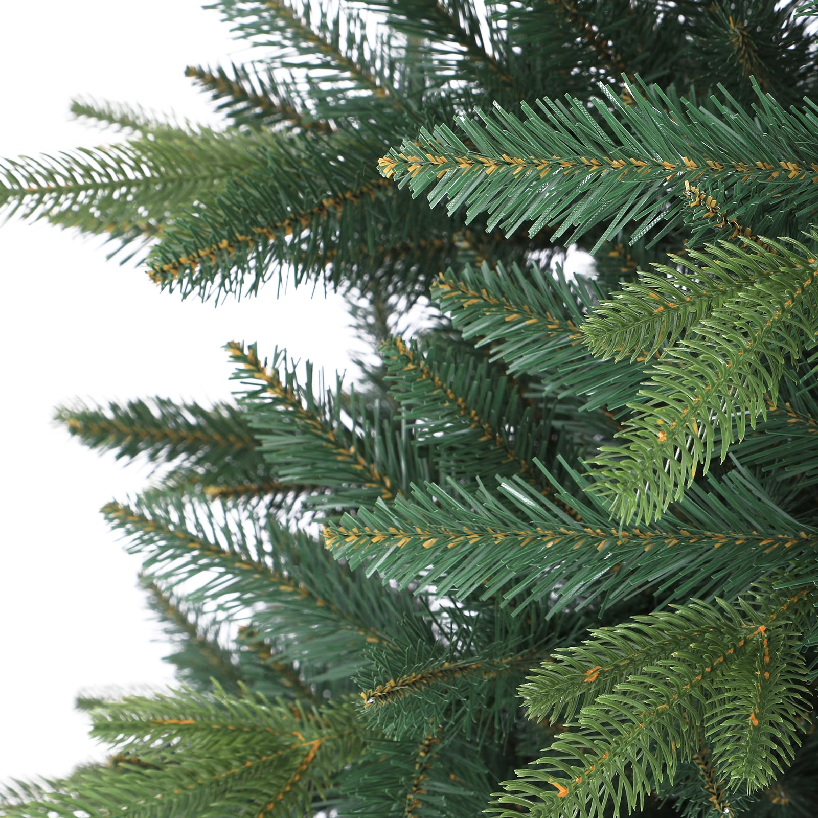 SALCAR 180cm Künstlicher Weihnachtsbaum Premium, Nordmanntanne mit Holzständer, Realistische PE+PVC Tannenbaum, Einfacher Aufbau für Ihre Weihnachtsdekoration