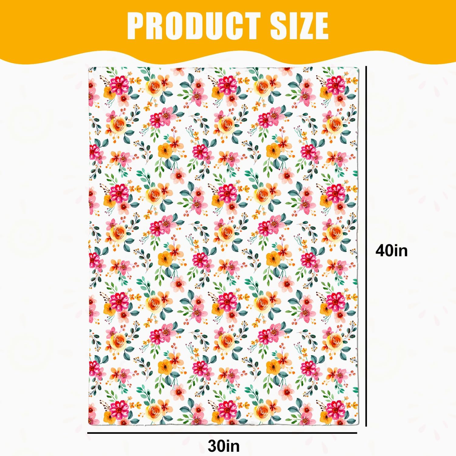 Nialnant Floral Baby Blankets for Girls, Super Soft Plush Baby Girl Blanket, Double Layer Dotted Backing Toddler Blanket, Machine Washable Newborn Blankets Nursery Decor - Image 2