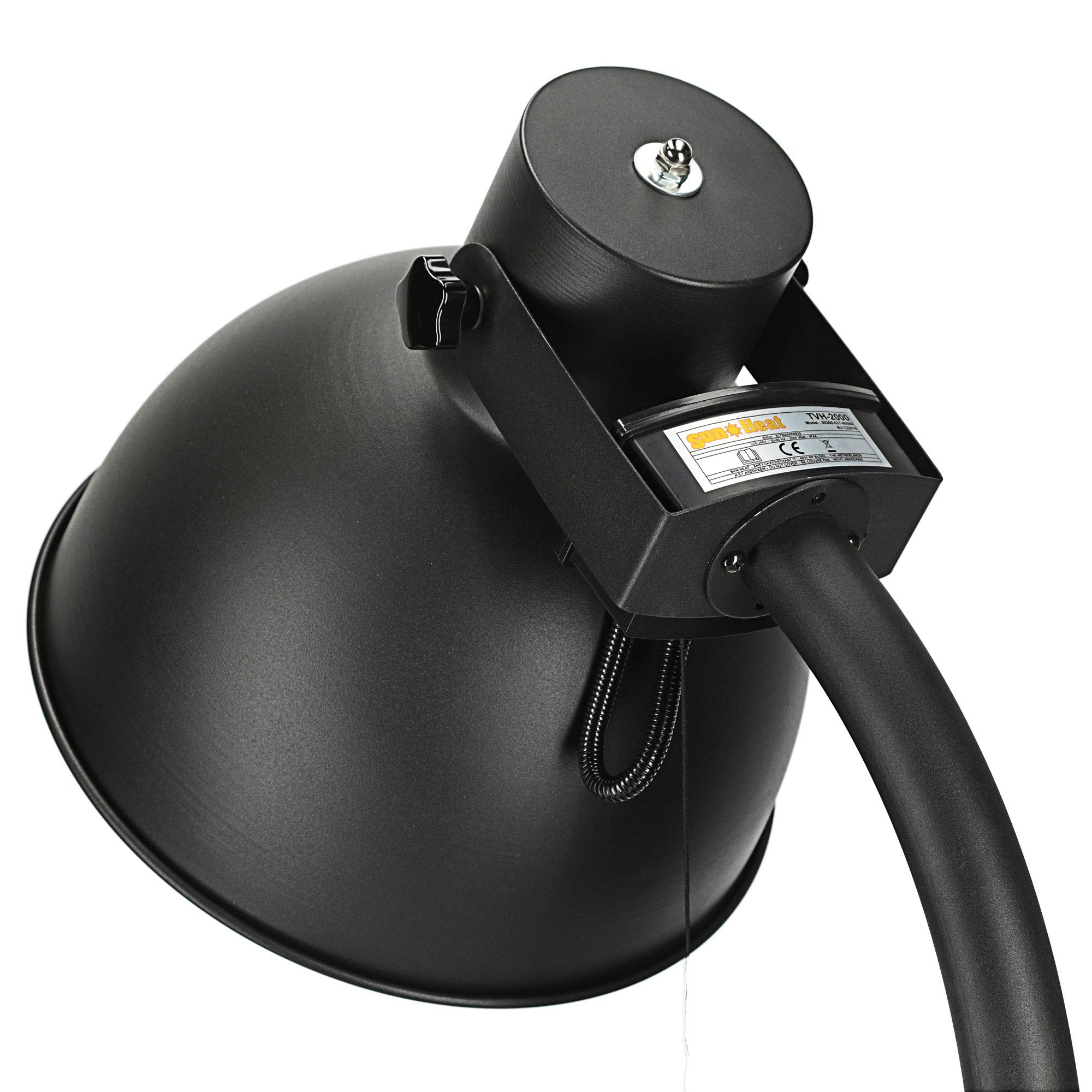 Stufa elettrica per terrazze, da appoggiare o appendere, 1500 - 2000 Watt - Protezione dagli spruzzi d'acqua (design a fungo riscaldante, diametro di 50 cm 3 livelli di riscaldamento)